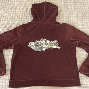 Retro Y2k Disney Mickey Mouse Velour Brown Teal Zip Up Jacket Embroidered